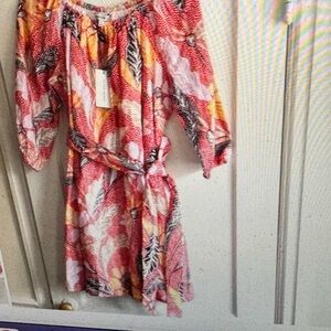 Elizabeth and James Casual Short Belted Dress